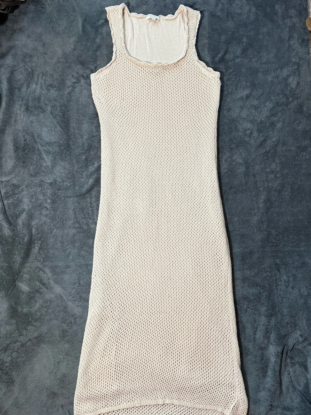 Z Supply Beige Open-Knit Sleeveless Midi Dress - Picture 2 of 4